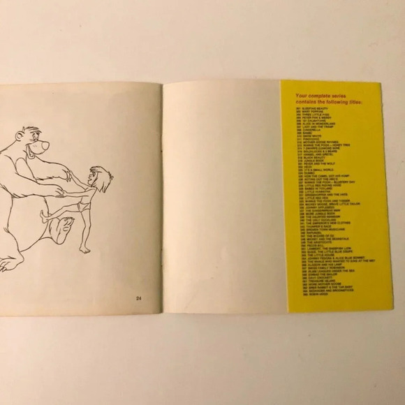 Vintage 1969 Disney More Jungle Book Baloo and Mowgli Book  Only No Record - Picture 14 of 16